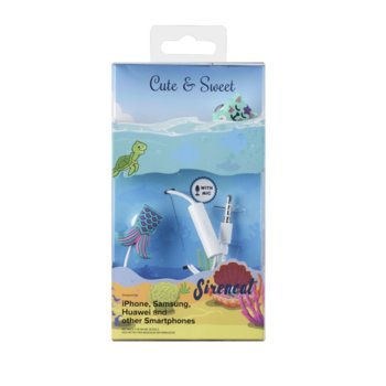 Слушалки Cellularline Cute & Sweet, Sirencat, микрофон, за деца, бели | JAR Computers Cellular Line Cute & Sweet, Sirencat