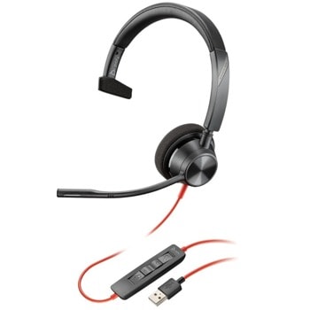 Слушалки Plantronics Blackwire 3310 USB-A (212703-01), моно слушалка, USB Type A, шумопотискащ микрофон, технология SoundGuard, сертифицирани за Microsoft Teams, черни | JAR Computers Plantronics Blackwire 3310 BW3310-M USB-A 212703-0