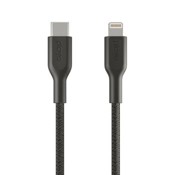Кабел Belkin Playa (PMBK1004bt1MPBB), от USB C(м) към Lighting(м), 1m, черен | JAR Computers Belkin Playa PMBK1004bt1MPBB