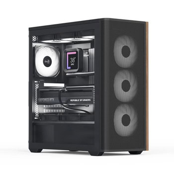 Кутия AeroCool D501A, ATX/mATX/Mini-ITX, 1x USB 3.1, 3x 120 mm ARGB вентилатора, черна, с прозорец, без захранване | JAR Computers Кутия AeroCool D501A черна