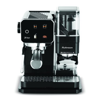 Кафемашина еспресо Rohnson R-98060, 1350W, 20 bar, 0.9l вместимост на резервоар за вода, двоен филтър, черна | JAR Computers Rohnson R-98060