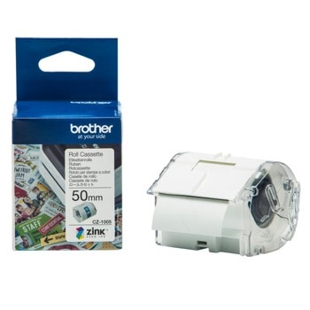 Лента за етикетен принтер Brother CZ1005, съвместима с Brother VC-500W, цветна, 50mm x 5m | JAR Computers Brother CZ1005