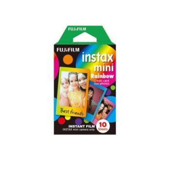 Фотохартия Fujifilm Rainbow Instant Film, за Fujifilm Instax Mini, 800 ISO, 10 листа | JAR Computers Fujifilm Instax MiniI Rainbow Instant Film 10 бр.