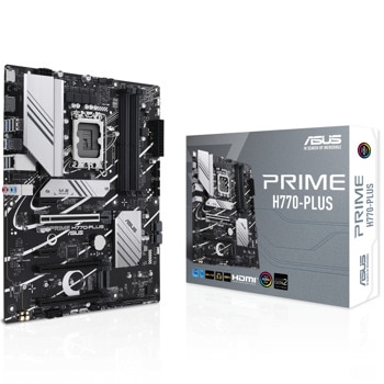 Дънна платка Asus PRIME H770-PLUS, H770, LGA1700, DDR5, PCI-E 5.0 (DP&HDMI), 3x M.2, 4x SATA 6Gb/s, 3x USB 3.2 Gen 2, 3x USB 3.2 Gen 1, 2.5GbE LAN, ATX | JAR Computers Asus PRIME H770-PLUS 90MB1EE0-M0EAY0