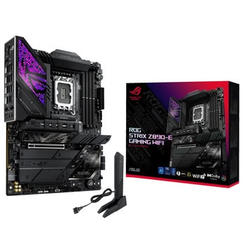 Дънна платка Asus ROG Strix Z890-E Gaming WIFI, Z890, LGA1851, DDR5, PCI-E 5.0 (Thunderbolt4&DP&HDMI), 4x SATA 6Gb/s, 7x M.2 Slots, 7x USB 3.2 Gen 2 Type-A, 2x Thunderbolt 4, 5GbE LAN, Wi-Fi 7, Bluetooth 5.4, ATX | JAR Computers Asus ROG STRIX Z890-E GAMING WIFI 90MB1IM0-M0EAY0
