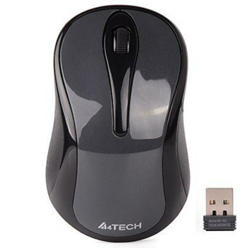 Мишка A4Tech G3-280NS, оптична (1200dpi), безжична, безшумна, USB, сива image