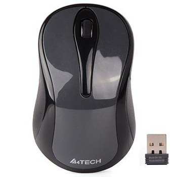 Мишка A4Tech G3-280NS, оптична (1200dpi), безжична, безшумна, USB, сива | JAR Computers A4Tech G3-280NS