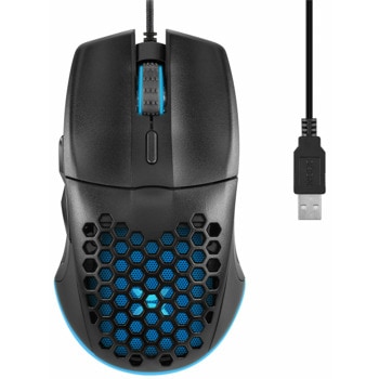 Мишка Noxo Blaze, оптична (3200 dpi), 6 бутона, USB, черна, гейминг, подсветка | JAR Computers Noxo Blaze 1350003