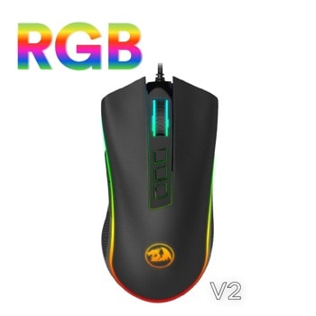 Мишка Redragon Cobra V2 M711-2 RGB, оптична (5000 dpi), подсветка, 9 бутона, USB, черна | JAR Computers Redragon Cobra V2 M711-2 RGB