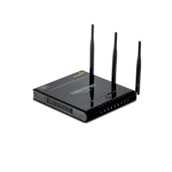 Рутер TRENDnet TEW-692GR, 900Mbps, 2.4GHz(450 Mbps)/5GHz(450 Mbps), Wireless N, 4x LAN 1000, 1x WAN 1000, 3x външни антени | JAR Computers Router TRENDnet TEW-692GR