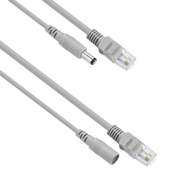 Кабел DeTech 18377, CCTV, RJ45+DC, 20m, сив | JAR Computers Кабел DeTech 18377