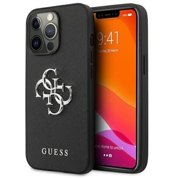 Guess Saffiano 4G Metal Logo Leather Hard Case