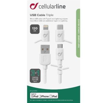 Cellular Line 3 in 1 USB cable
