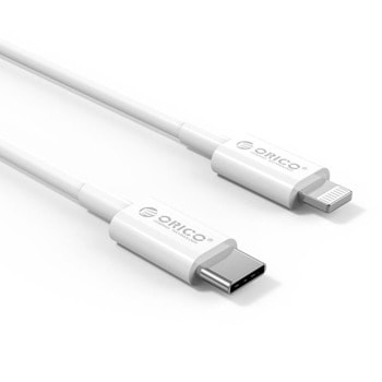Кабел Orico CL01-10-WH, от USB Type-C(м) към Lightning(м), 1m, бял | JAR Computers Orico CL01-10-WH