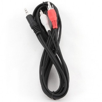 Кабел Gembird CCA-458-2.5M, от 1x AUX(м) към 2x RCA(м), 2.5m, черен | JAR Computers Gembird CCA-458-2.5M