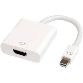 Преходник mini DisplayPort(м) към HDMI(ж) | JAR Computers Адаптер Minidp M - HDMI F - 18154