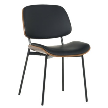 Посетителски стол Carmen 1180, до 110кг, еко кожа, прахово боядисана метална база, черен | JAR Computers Carmen 1180 - орех-черен 3520990