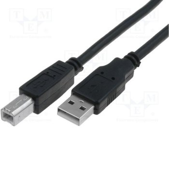 Кабел VCom CU201-B-1.8m, от USB-A(м) към USB-B(м), 1.8m, черен | JAR Computers VCom CU201-B-1.8