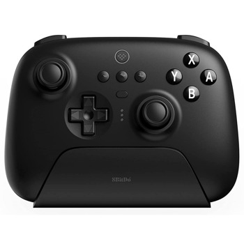 Геймпад 8Bitdo Ultimate Bluetooth & 2.4g Controller with Charging Dock Black, безжичен, за Nintendo Switch/PC, с докинг зарядна станция, Bluetooth, USB, черен | JAR Computers 8Bitdo Ultimate Bluet & 2.4g Controller Charging D