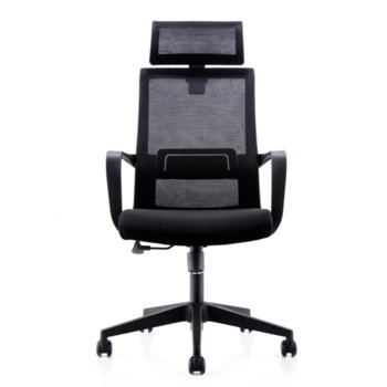 Директорски стол RFG Smart HB, дамаска и меш, черна седалка, черна облегалка image
