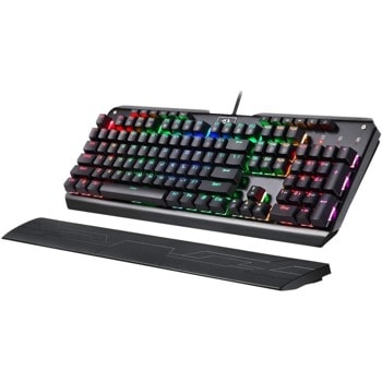 Клавиатура Redragon Indrah (K555-BK), гейминг, механична, заключване на WIN клавиша, сини суичове, RGB подсветка, черна, USB image