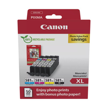canon cli-581xl c/m/y/bk 2052c006aa
