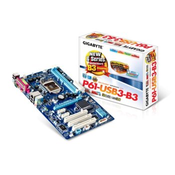 Дънна платка Gigabyte P61-USB3-B3, P61, LGA1155, DDR3, PCI-E, SB7.1, Lan1000, SATA, 2xUSB3.0, ATX | JAR Computers Gigabyte P61-USB3-B3