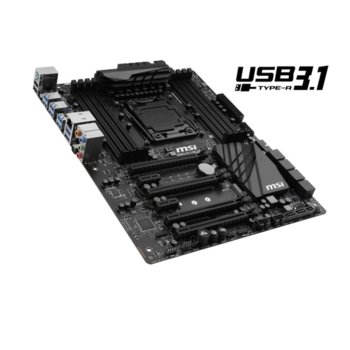 Дънна платка MSI X99A SLI PLUS, X99, LGA2011-3, DDR4, PCI-E (SLI&CF), SB7.1, Lan1000, 10x SATA 6Gb/s, SATA Express, 1x M.2 Socket, 2x USB 3.1, 6x USB 3.0, ATX | JAR Computers MSI X99A SLI PLUS
