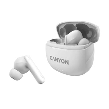 Слушалки Canyon TWS-8, Bluetooth, микрофон, шумопотискащи, до 7.5 часа време на работа, бели | JAR Computers Canyon TWS-8 White