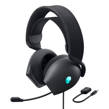 Слушалки Dell Alienware AW520H, USB, Jack 3.5mm адаптер, микрофон, гейминг, черни (Dark Side of the Moon) | JAR Computers Alienware AW520H Dark Side of the Moon 545-BBFH