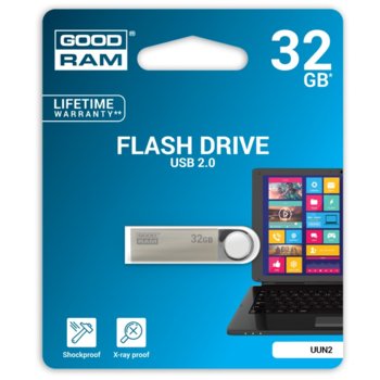 Памет 32GB USB Flash Drive, Goodram UUN2, USB 2.0, сребриста | JAR Computers Goodram 32 GB UUN2 UUN2-0320S0R11