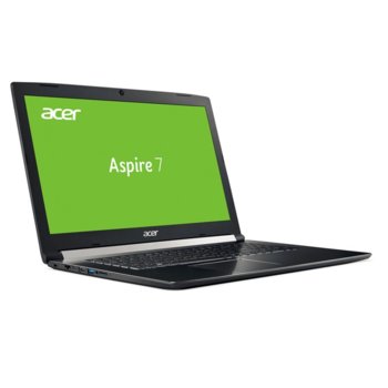 Лаптоп Acer Aspire 7 A717-71G-75MG(NX.GPFEX.024), четириядрен Kaby Lake Intel Core i7-7700HQ 2.8/3.8GHz, 17.3" (43.94 cm) Full HD IPS дисплей & Nvidia GeForce GTX 1060 6GB(HDMI), 8GB DDR4, 1TB HDD, 1x USB-Type C 3.1, Linux, 3.0kg | JAR Computers Acer Aspire 7 A717-71G-75MG NX.GPFEX.024