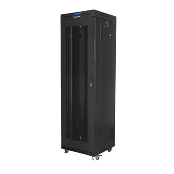 Комуникационен шкаф Lanberg FF01-6642-23BL, 19", 42U, 212.7 x 60 x 60 cm, товароносимост до 1200кг, термостат, черен | JAR Computers Lanberg FF01-6642-23BL