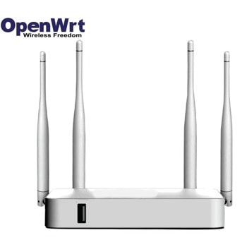 Рутер WR300-OpenWRT, 300Mbps, 2.4GHz(300 Mbps), Wireless N, 4x LAN 10/100Mbps, 1x WAN 10/100Mbps, 1x USB 2.0, 4x 5dBi външни антени, инсталиранa OpenWRT OS | JAR Computers Безжичен рутер WR300-OpenWRT