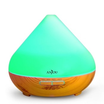 Ароматизатор Anjou AD001 Light Wood, ултразвуково разпръскване, 8 часа продължителност на работа, капацитет на резервоара 300мл, авт.изключване при празен резервоар или таймер, 7 LED светлини, кафяв | JAR Computers Anjou AD001 Light Wood IT6912