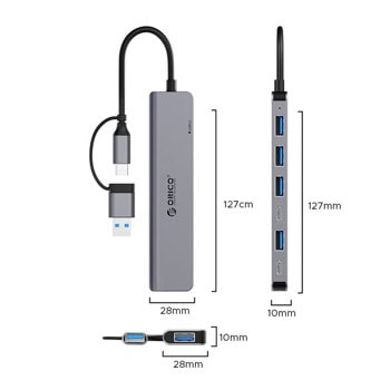USB хъб Orico YSA7-U3-GY