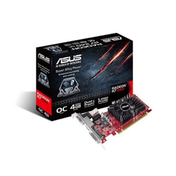 Видео карта AMD Radeon R7 240, 4GB, Asus R7 240 OC-4GD3-L, PCI-E 3.0, DDR3, 128 bit, HDMI, DVI, VGA | JAR Computers Asus R7 240 OC-4GD3-L