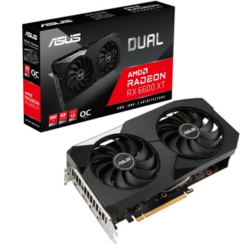 Видео карта AMD Radeon 6600XT, 8GB, Asus Dual OC (90YV0GN1-M0NA00), PCI-E 4.0, GDDR6, 128-bit, DisplayPort, HDMI | JAR Computers Asus Dual Radeon RX 6600 XT OC Edition