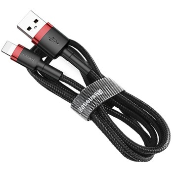 Кабел Baseus Cafule USB Lightning Cable (CALKLF-R91), от USB A(м) към Lightning(м), 3m, 7.5W, черен | JAR Computers Baseus Cafule USB Lightning Cable CALKLF-R91
