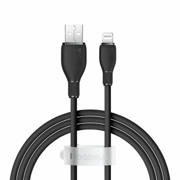 Кабел Baseus Pudding, от USB A(м) към Lightning (м), 1.2m, черен | JAR Computers Baseus Pudding USB Aм to Lightning
