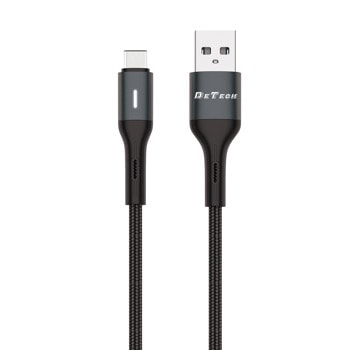 Кабел DeTech DE-C38C, от USB A(м) към USB C(м), 1m, черен | JAR Computers DeTech DE-C38C 40199