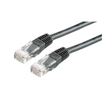 Пач кабел Roline UTP, Cat5e, 5m, черен | JAR Computers Roline UTP Cat5e 5m 21.15.0565