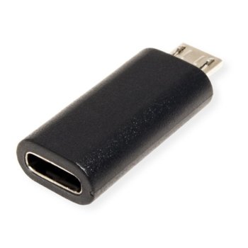 Адаптер Roline 12.99.3192, от USB Micro B(м) към USB Type-C(ж), черен | JAR Computers ROLINE 12.99.3192