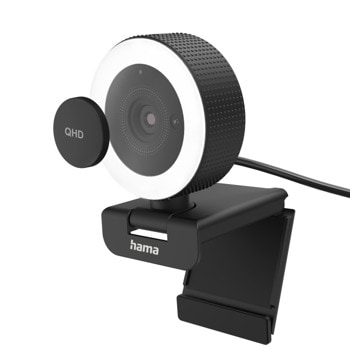 Уеб камера Hama C-800 Pro, микрофон, QHD (2560 x 1440), автоматичен фокус, USB, черна image