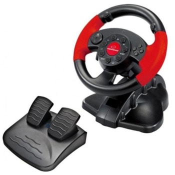 Волан с педали Esperanza Nitro EG103, за PC/PS3, 13 бутона, черен | JAR Computers Esperanza Nitro EG103