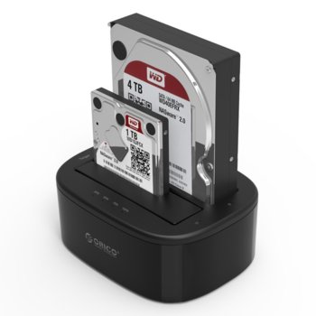 Докинг станция Orico 6228US3-C за 2.5/3.5" HDD/SSD, USB 3.0 (Type-B), черна | JAR Computers Докинг станция Orico 2.5/3.5 inch USB3.0 6228US3-C