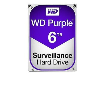 Твърд диск 6TB WD Purple Surveillance, SATA 6 Gb/s, 5400 rpm, 64MB кеш, 3.5" (8.89cm) | JAR Computers WD Purple Surveillance, 6TB, 64MB, SATA 3