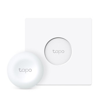 Смарт превключвател TP-Link Tapo S200D, универсален монтаж, включване/изключване на осветление, димер, Wi-Fi, работи с батерия 1x CR2032, бял | JAR Computers TP-Link Tapo S200D