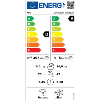 Пералня със сушилня AEG LWR85165A