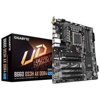Дънна платка Gigabyte B660 DS3H AX, B660, LGA1700, DDR4, PCI-E 4.0 (HDMI&DP), 4x SATA3 6.0 Gb/s, 1x M.2, 1x USB Type-C, Wi-Fi 6, Bluetooth 5.2, ATX | JAR Computers GIGABYTE B660 DS3H